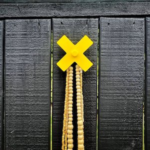 Outdoor Wall Hook Cross YELLOW