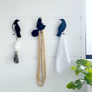 Set of 3 NZ Native bird hooks