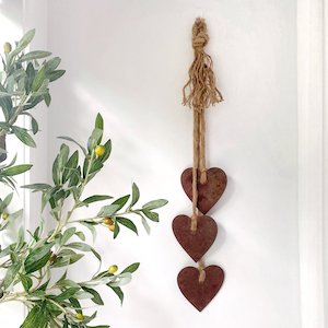 Hearts Wall Hanging, corten