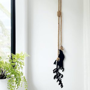 Tui & Flax Black, with natural rope