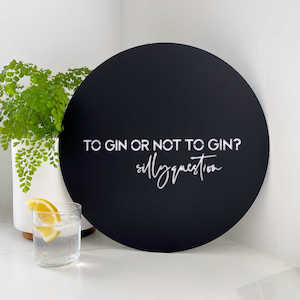 To gin or not to gin black steel sign