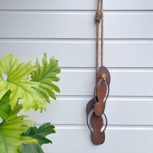 Corten jandals wall hanging