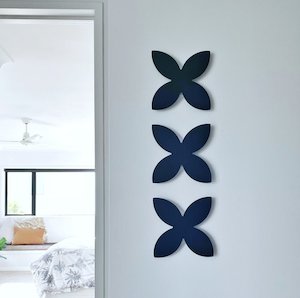 Frangipani Wall Decor (Set of 3) Black