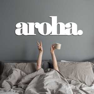 aroha word large white