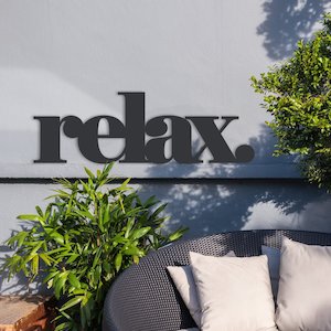 Large Wall Words: relax BLACK