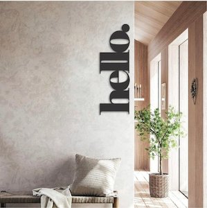 large hello sign BLACK