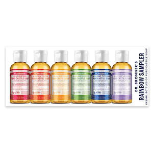 Dr Bronner's Rainbow Sampler Box (Castile Liquid Soaps) - 6x 59ml