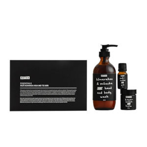 Aotea Essentials Pack (Kawakawa Balm, Kūmarahou & Mānuka Hand & Body Wash, Mānuka Oil)