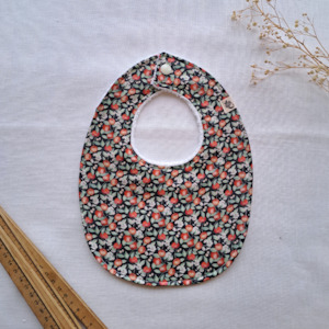 Little Acorn Liberty Bib 'Elvington Orchard' - Dark / Peach