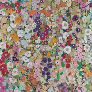 Hollyhocks Spring Fabric