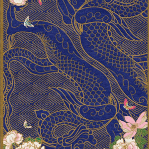 Preorder: Dragon Florals Blue & Gold Hand Tufted Rug PRE ORDER