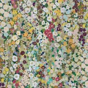 Hollyhocks Cotton Linen Summer Fabric PRE ORDER