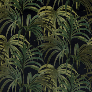 House Of Hackney: Palmeral Midnight & Green Cotton Linen Fabric PRE ORDER