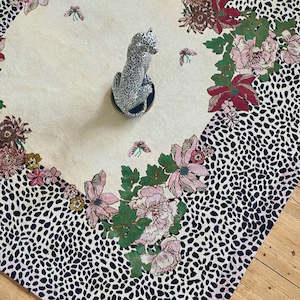 Wendy Morrison Rugs: Cheetah Florals 243x243cm Hand Tufted Rug PRE ORDER