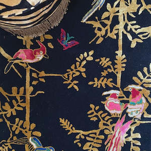 Wendy Morrison Rugs: Jardin De Orient Black & Gold Hand Tufted Runner Rug PRE ORDER