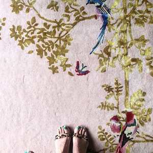 Wendy Morrison Rugs: Jardin de Orient Pink & Gold Hand Tufted Rug PRE ORDER