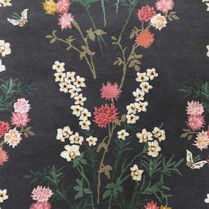 Flowers of Virtue Graphite Hand Tufted Rug PRE ORDER