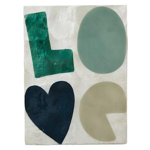 Art: Blue Golden Love Tile Wall Art