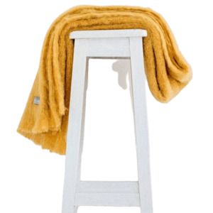 Windermere Ochre Mohair Throw