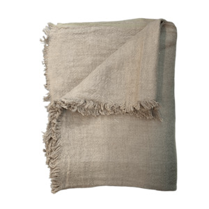 Alpha Linen Throw Caramel