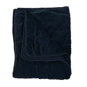 Mason Bee Velvet Throw Navy