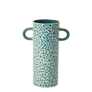 Green Griffe Tall Spot Vase