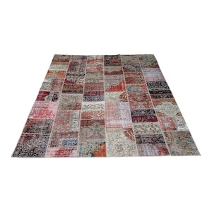 Vintage Rugs: Rusty Red Patchwork 3x4m Rug