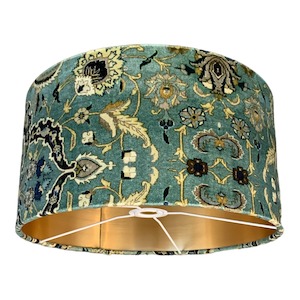 Lamp Shades: Zanjan Gold Lined 14" Drum Lampshade