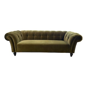 Sofas: Arthur Olive 3 Seater Chesterfield Sofa