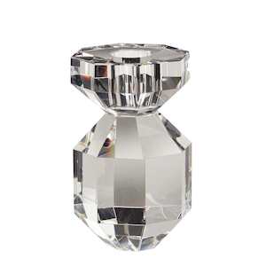 Hubsch: Gem Crystal Candle Holder Clear Jewel