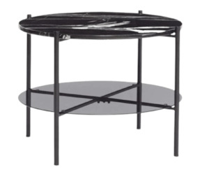 Black Marble & Smoked Glass Coffee Table