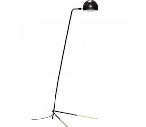 Hubsch: Black and Brass Floor Lamp