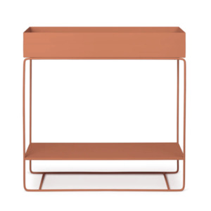 Metal Planter Console Terracotta