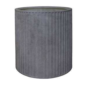 Piako Ribbed Cylinder Planter Large - Weathered Cement PRE ORDER