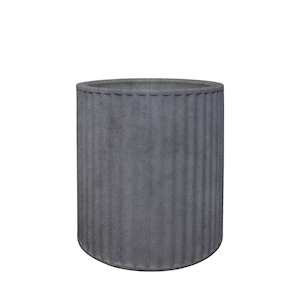 Piako Ribbed Cylinder Planter Small  - Weathered Cement PRE ORDER