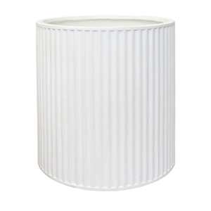 Piako Ribbed Cylinder Planter Large - White PRE ORDER