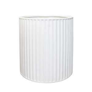 Piako Ribbed Cylinder Planter Medium - White PRE ORDER