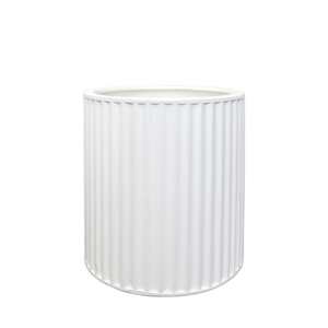 Piako Ribbed Cylinder Planter Small  - White PRE ORDER