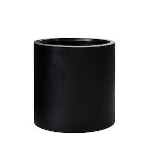 Outdoor Planters: Mikonui Cylinder Planter Medium - Black PRE ORDER