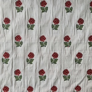 Claret Rose Embroidered Fabric