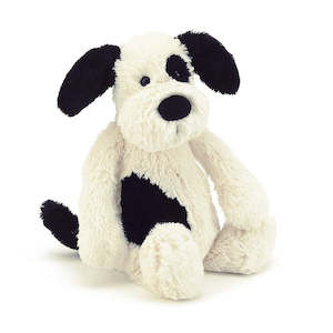 Baby wear: Jellycat | Bashful Black & Cream Puppy - Medium