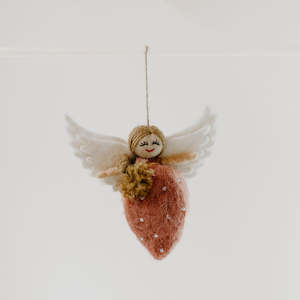 Baby wear: Pashom | Hanging Decoration - Pink Felted Angel