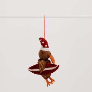 Pashom | Hanging Decoration - Kiwi with Red Surfboard