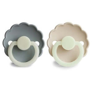 Night Pacifier French Grey/Cream  Natural Rubber | Frigg