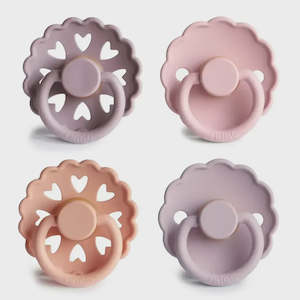 Infant clothing: 4-Pack Pacifiers - Round Latex - Sunset Bliss | Frigg