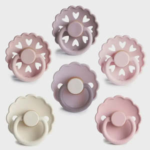 6-Pack Pacifiers - Round Latex - Blooming Love | Frigg