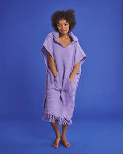 Lilac Adult Waffle Poncho One Size | Kip & Co