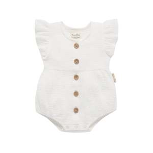 White Muslin Bubble Romper | Aster & Oak