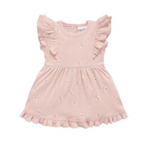 Infant clothing: Petal Pointelle Ruffle Dress | Aster & Oak