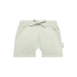 Infant clothing: Sage Chambray Shorts | Aster & Oak